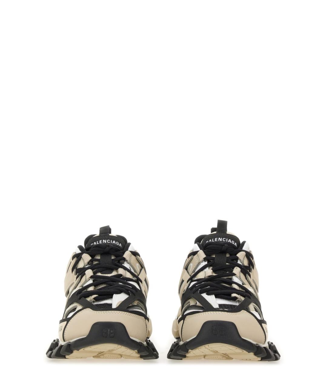 BALENCIAGA Бежевые низкие кроссовки / кеды из искусственной кожи, фото 4