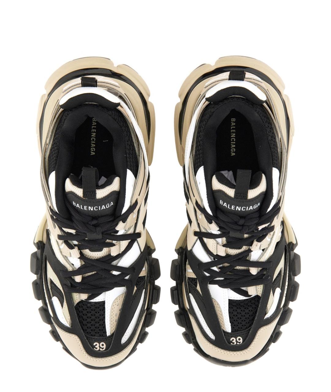 BALENCIAGA Бежевые низкие кроссовки / кеды из искусственной кожи, фото 6