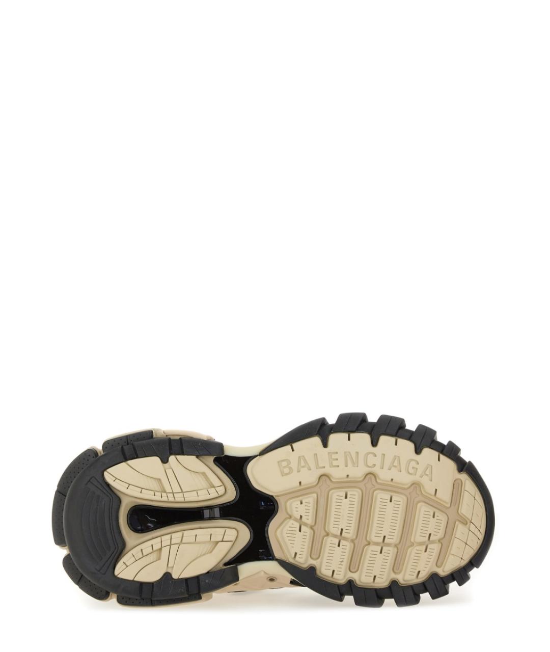 BALENCIAGA Бежевые низкие кроссовки / кеды из искусственной кожи, фото 5