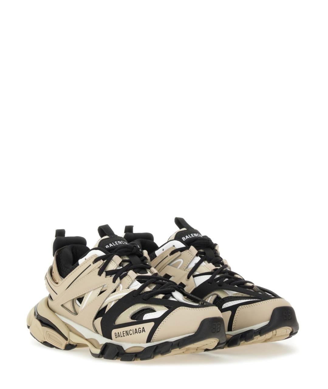 BALENCIAGA Бежевые низкие кроссовки / кеды из искусственной кожи, фото 2