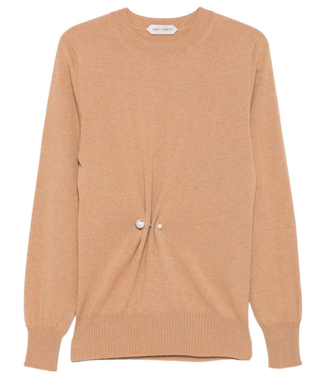 ALBERTA FERRETTI Бежевый кашемировый джемпер / свитер, фото 1