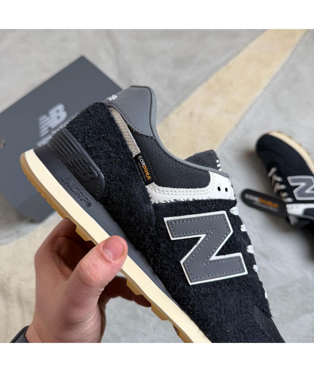 NEW BALANCE Черные замшевые низкие кроссовки / кеды, фото 5