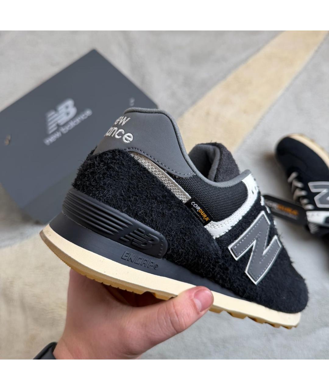 NEW BALANCE Черные замшевые низкие кроссовки / кеды, фото 4