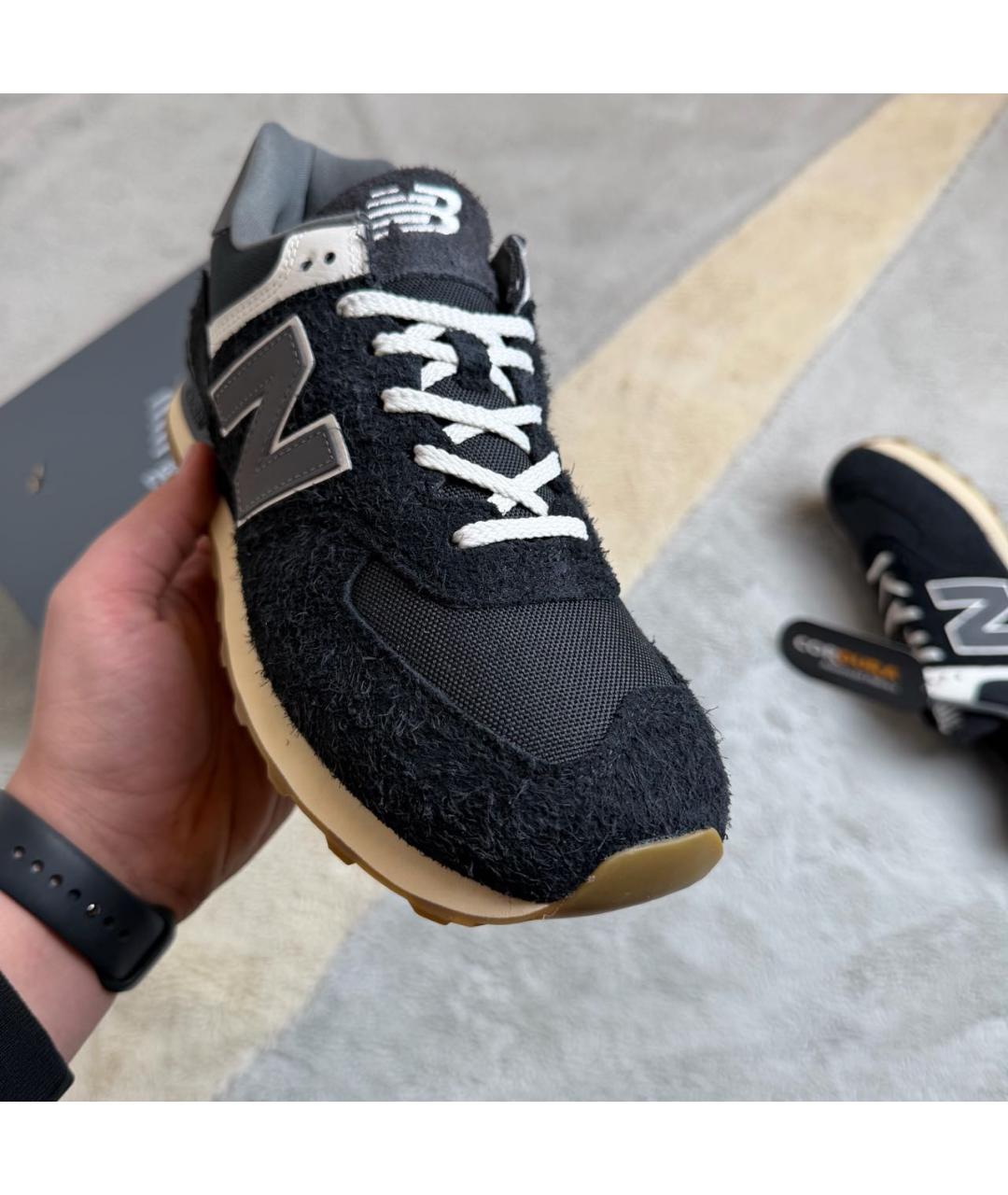 NEW BALANCE Черные замшевые низкие кроссовки / кеды, фото 6