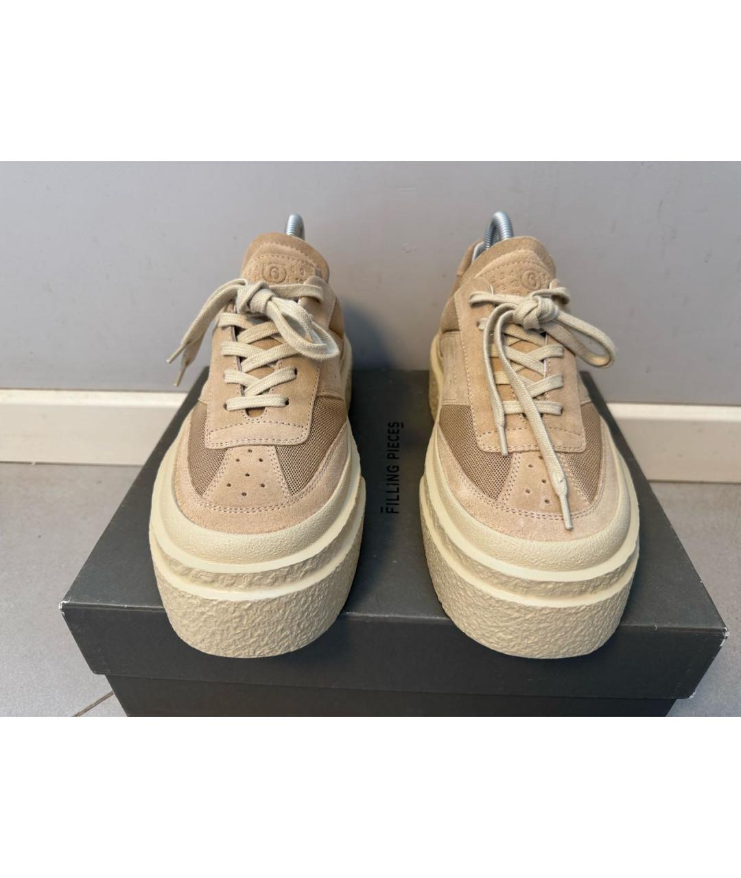 MM6 MAISON MARGIELA Бежевые замшевые кроссовки, фото 2