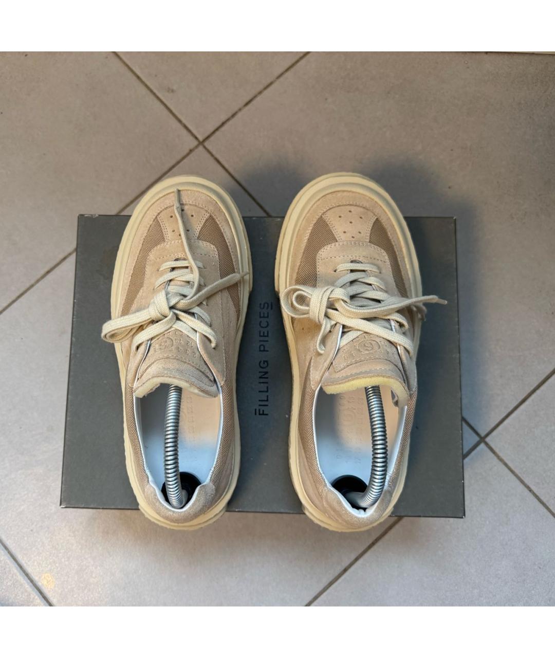 MM6 MAISON MARGIELA Бежевые замшевые кроссовки, фото 3