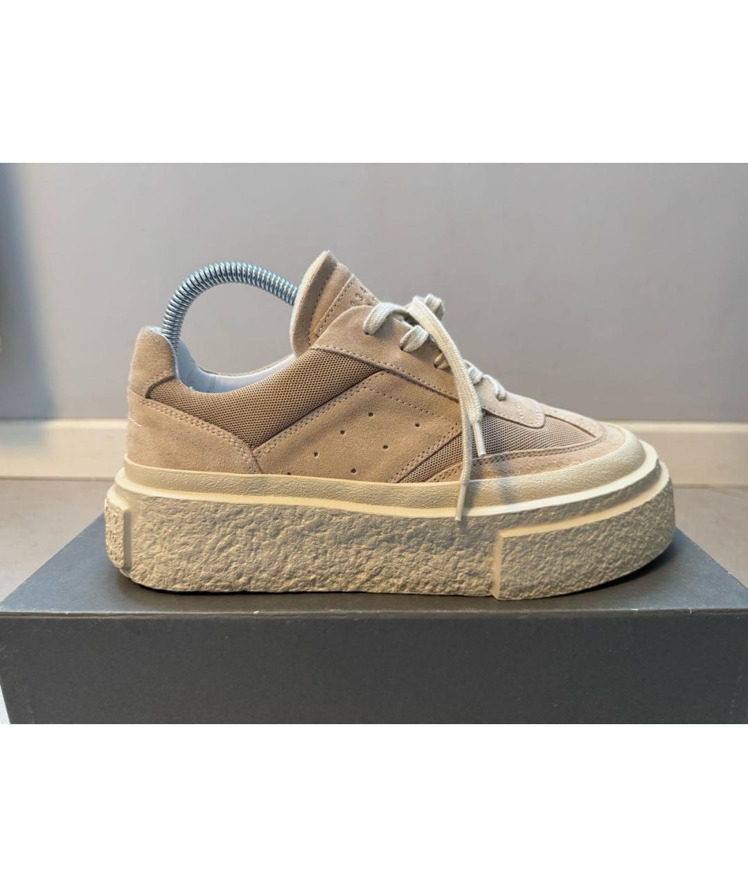 MM6 MAISON MARGIELA Бежевые замшевые кроссовки, фото 9