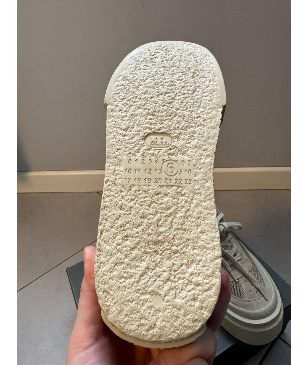 MM6 MAISON MARGIELA Бежевые замшевые кроссовки, фото 8