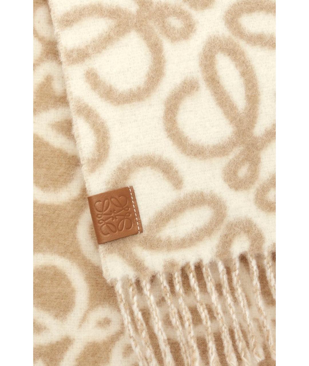 LOEWE Бежевый шарф, фото 3
