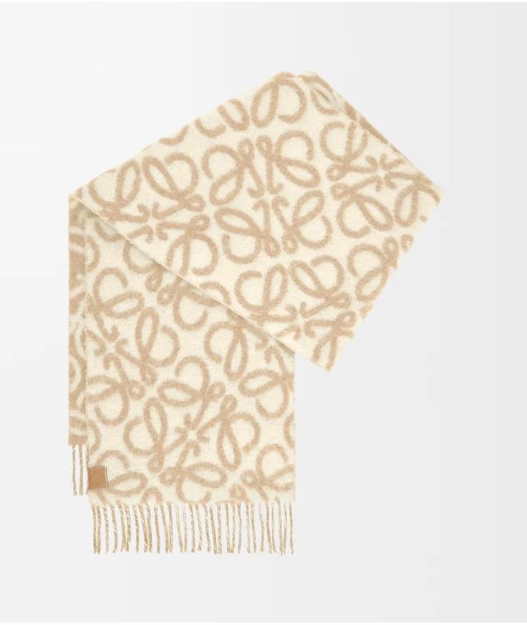 LOEWE Бежевый шарф, фото 4