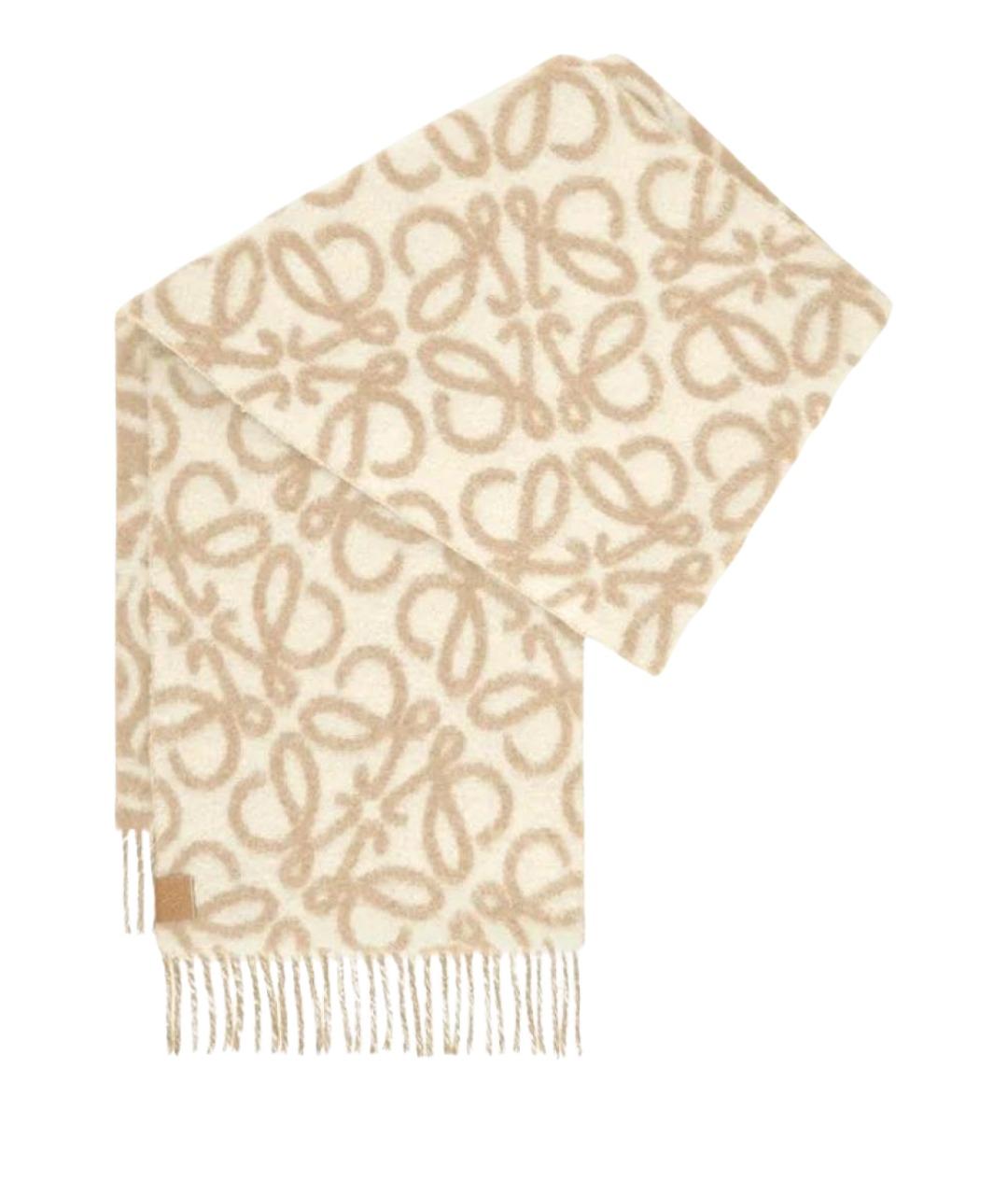 LOEWE Бежевый шарф, фото 1