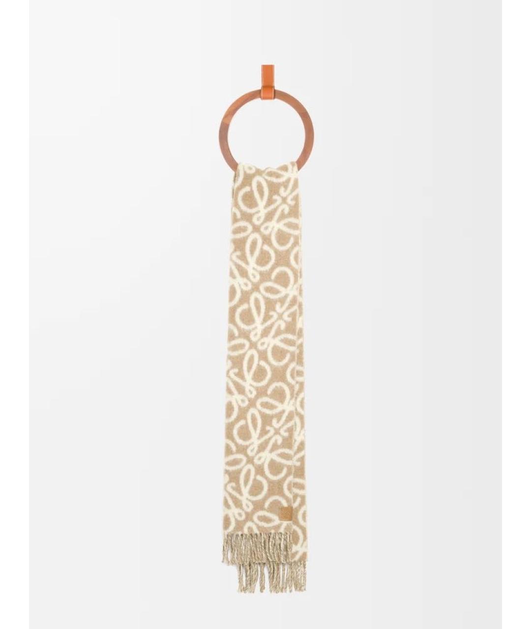 LOEWE Бежевый шарф, фото 2