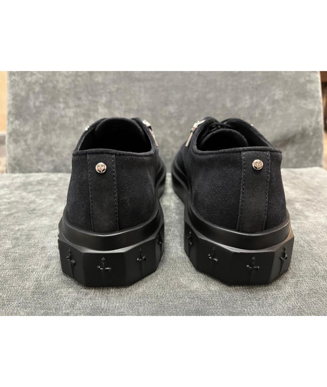 CESARE PACIOTTI Темно-синие замшевые низкие кроссовки / кеды, фото 4