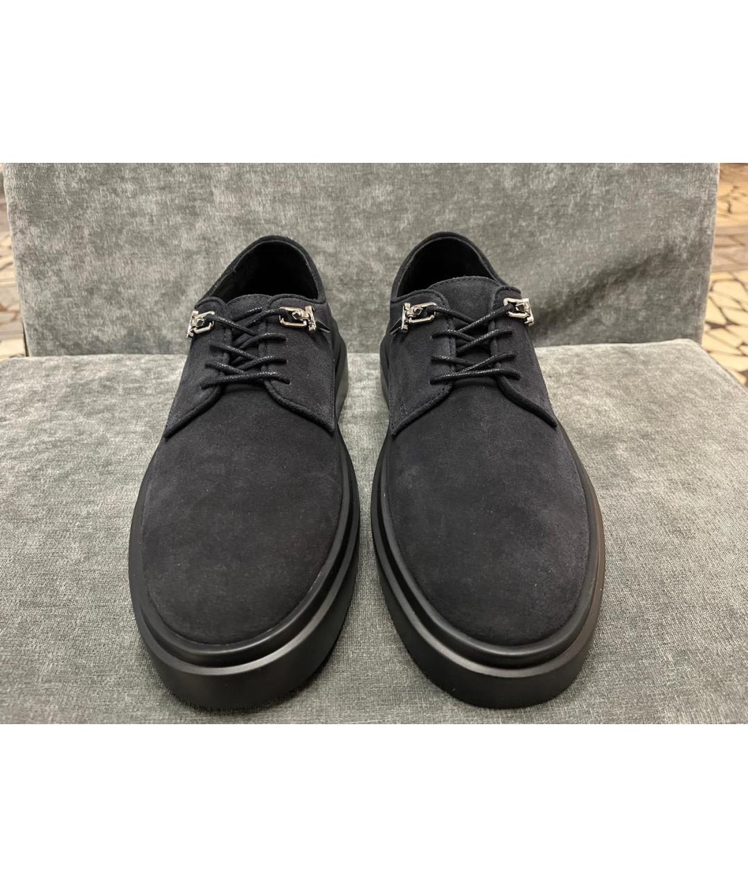 CESARE PACIOTTI Темно-синие замшевые низкие кроссовки / кеды, фото 2