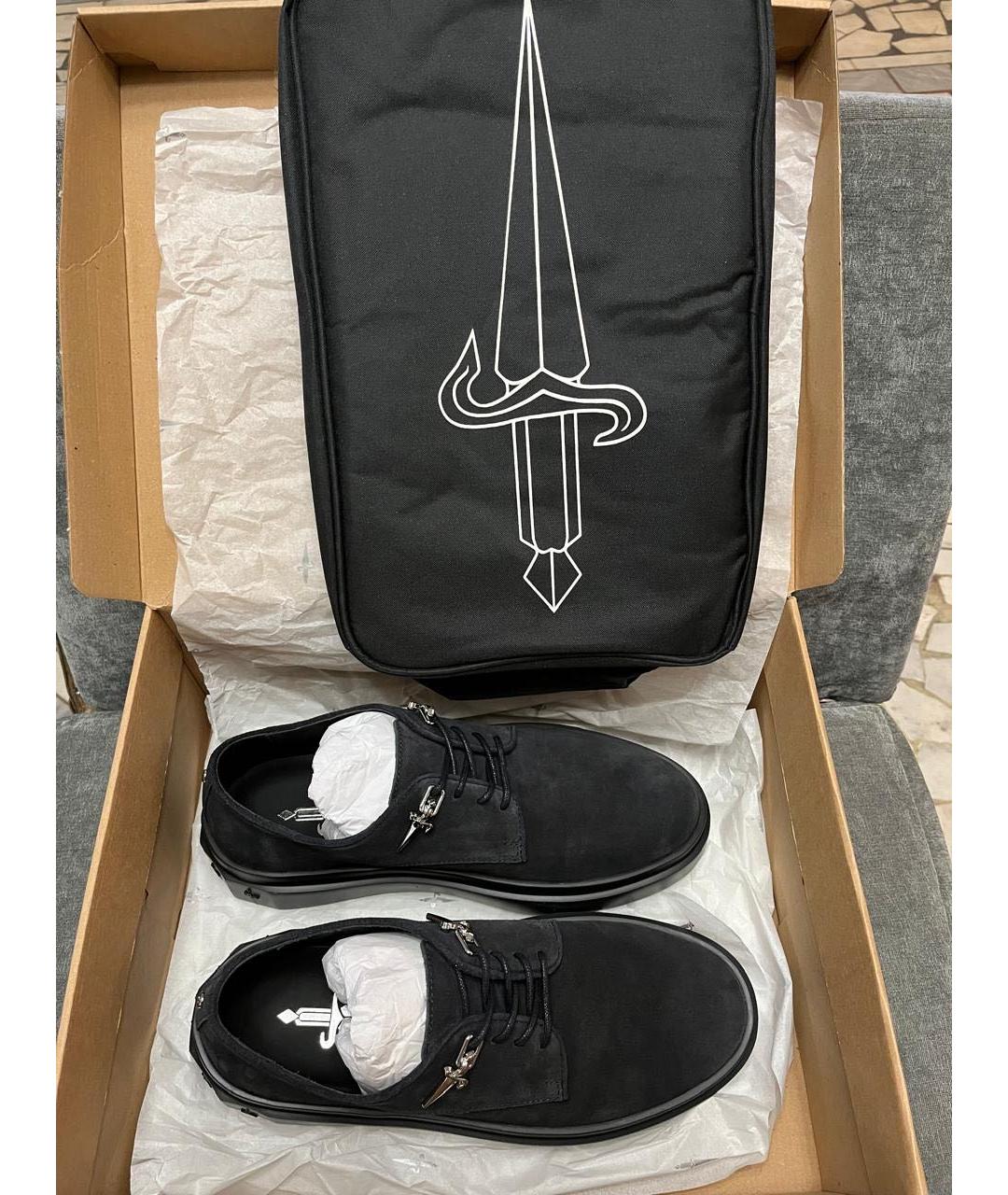 CESARE PACIOTTI Темно-синие замшевые низкие кроссовки / кеды, фото 5