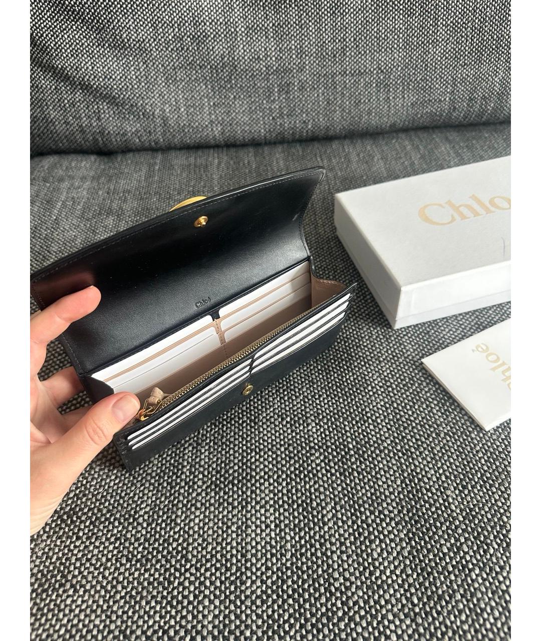 CHLOE Черный кожаный кошелек, фото 3