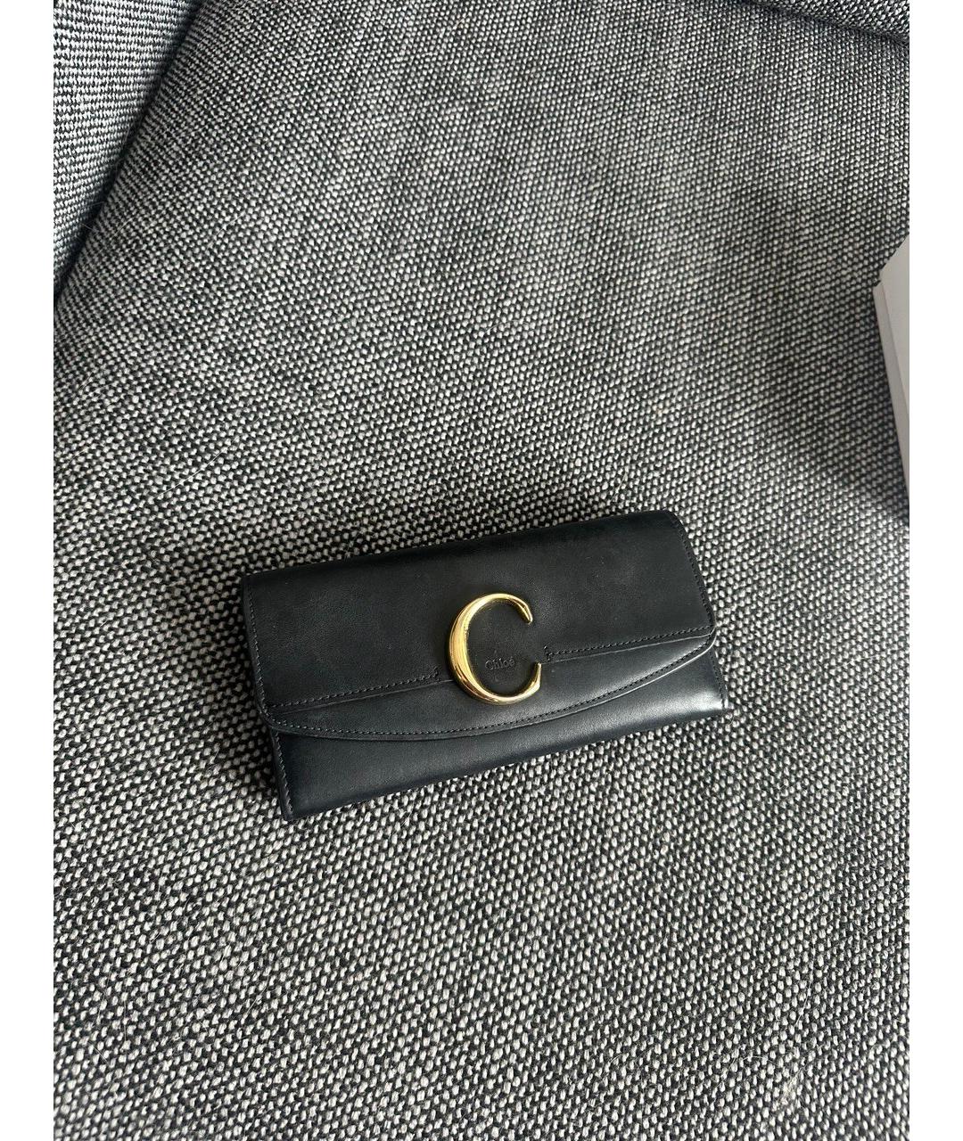 CHLOE Черный кожаный кошелек, фото 6