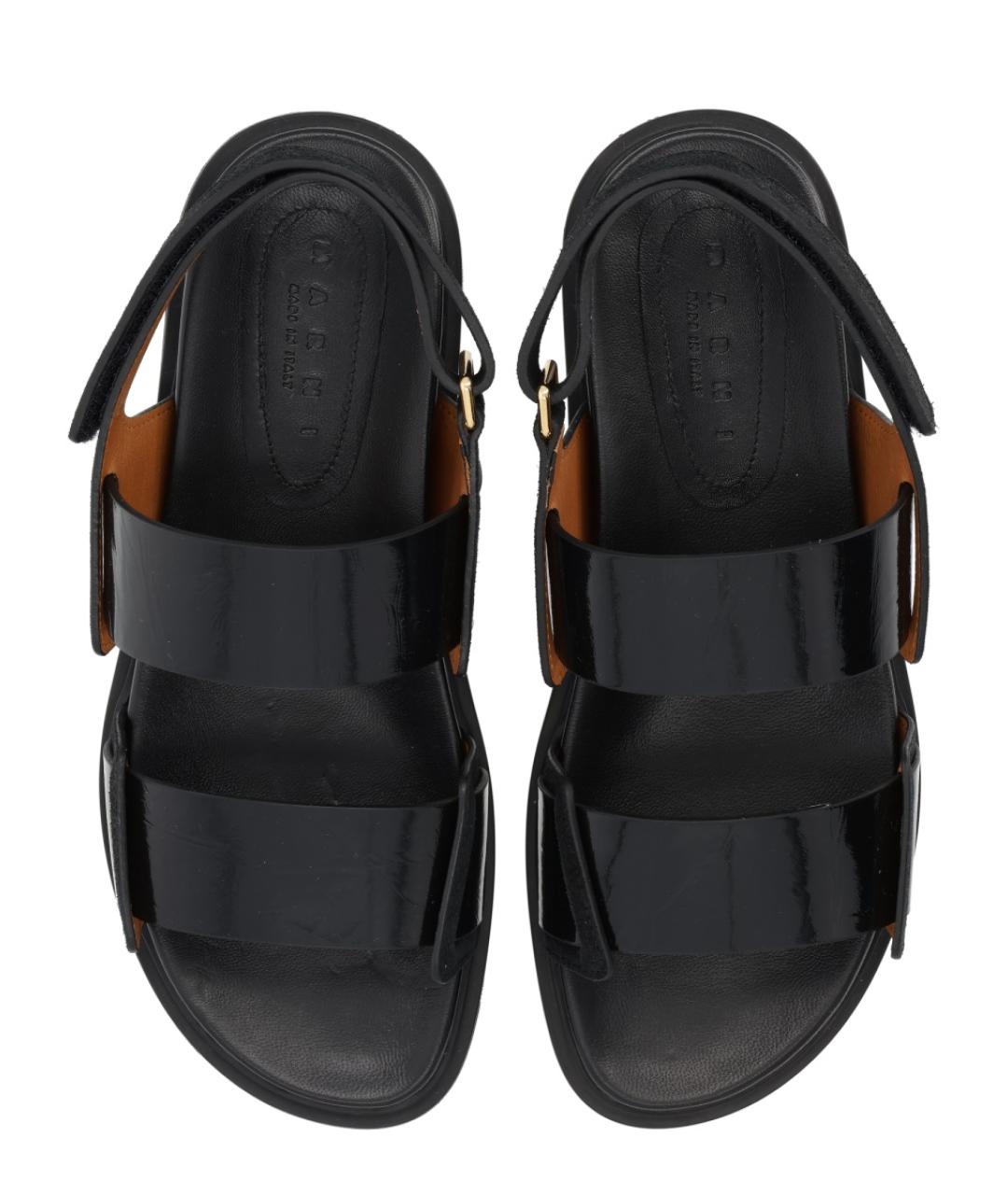 MARNI Черные кожаные сандалии, фото 5
