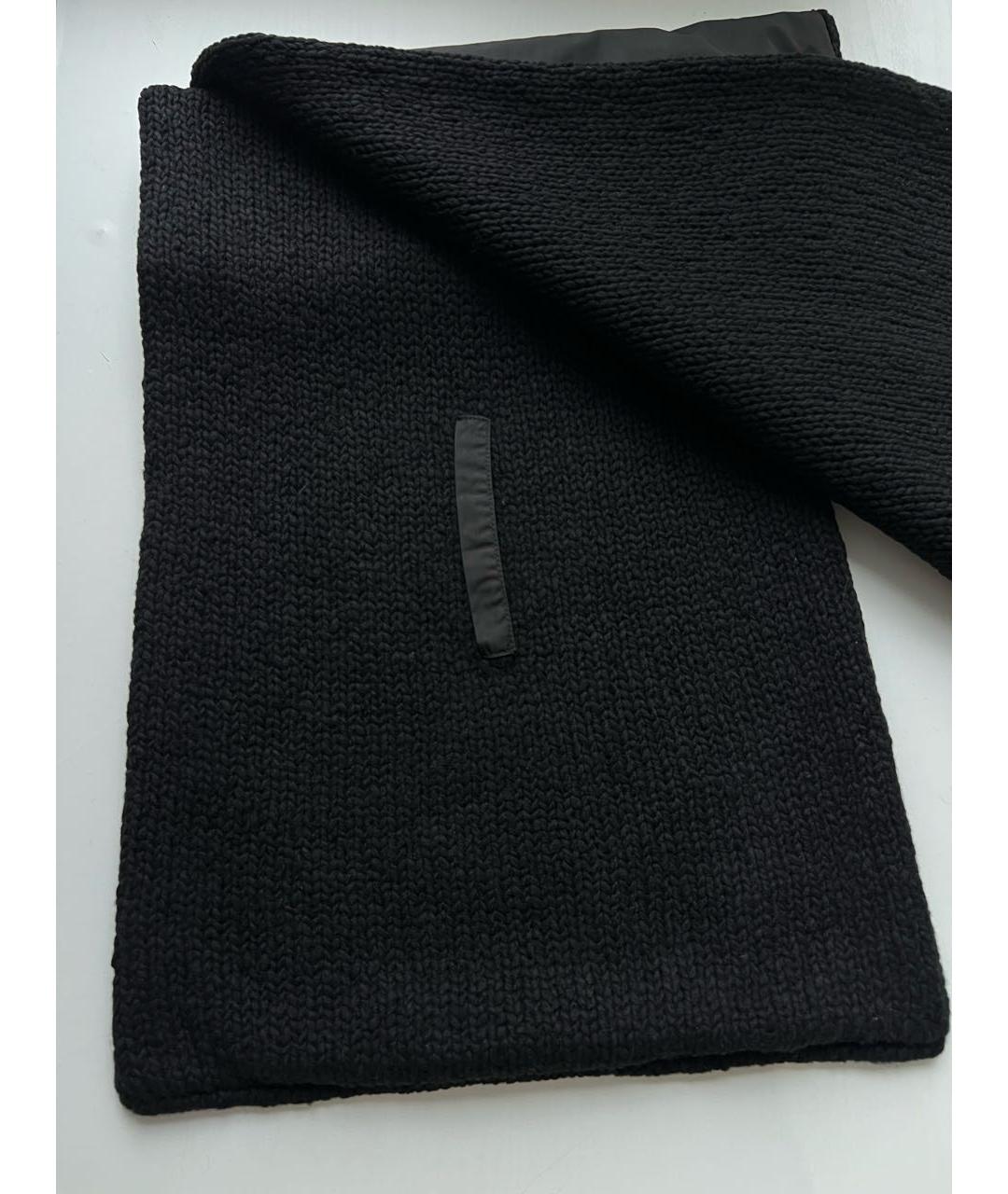 PRADA Черный шерстяной шарф, фото 6