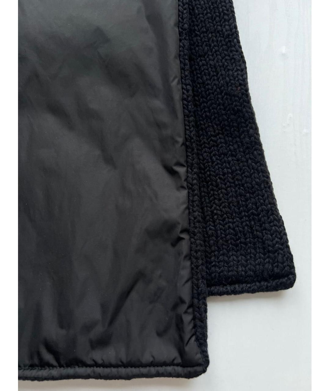 PRADA Черный шерстяной шарф, фото 4
