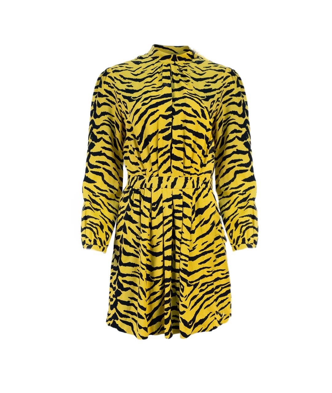 SAINT LAURENT Желтое вискозное повседневное платье, фото 6