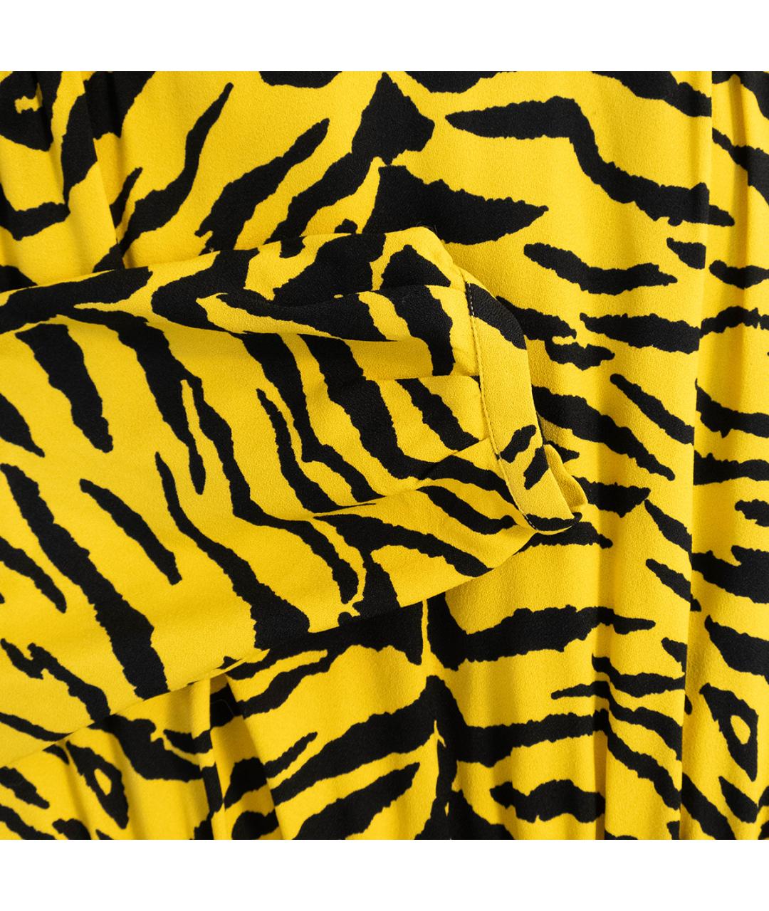 SAINT LAURENT Желтое вискозное повседневное платье, фото 5