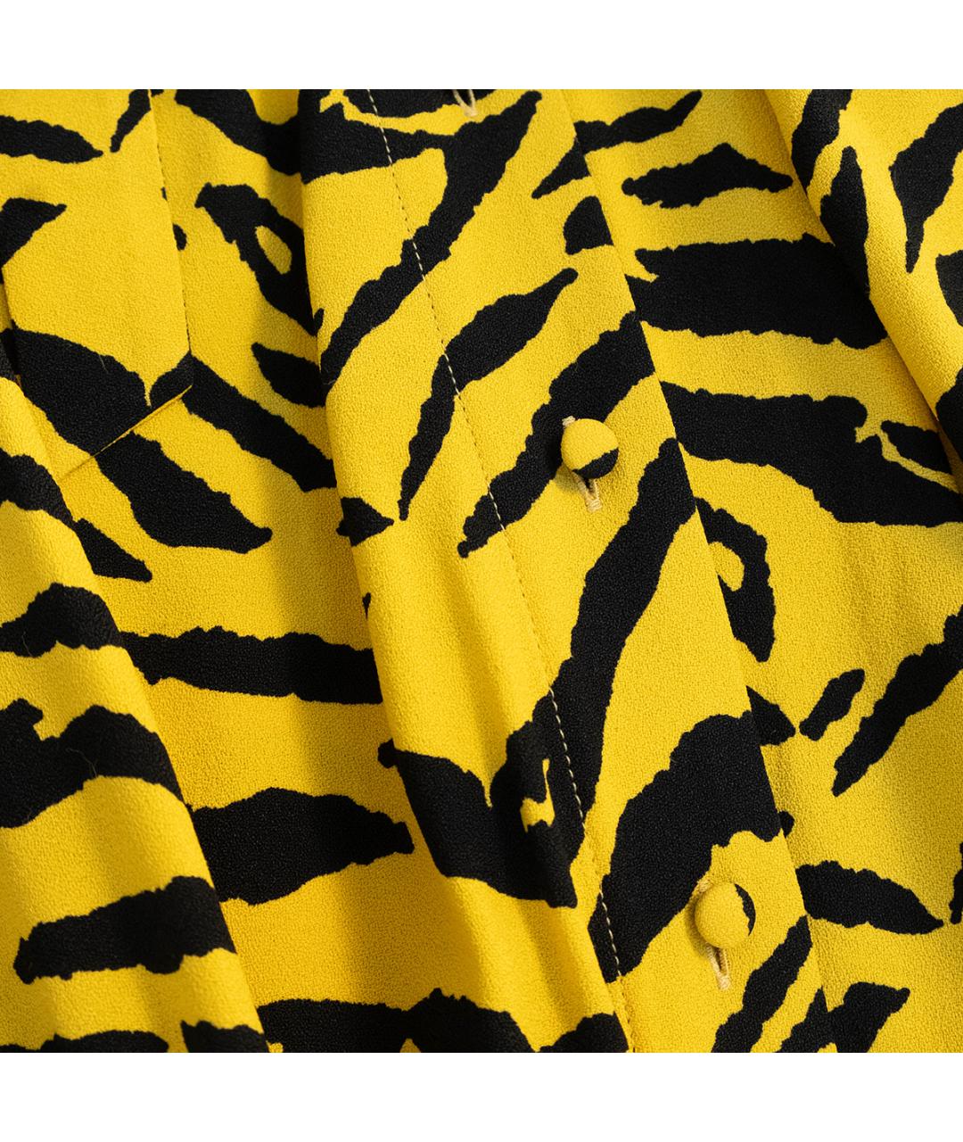 SAINT LAURENT Желтое вискозное повседневное платье, фото 4