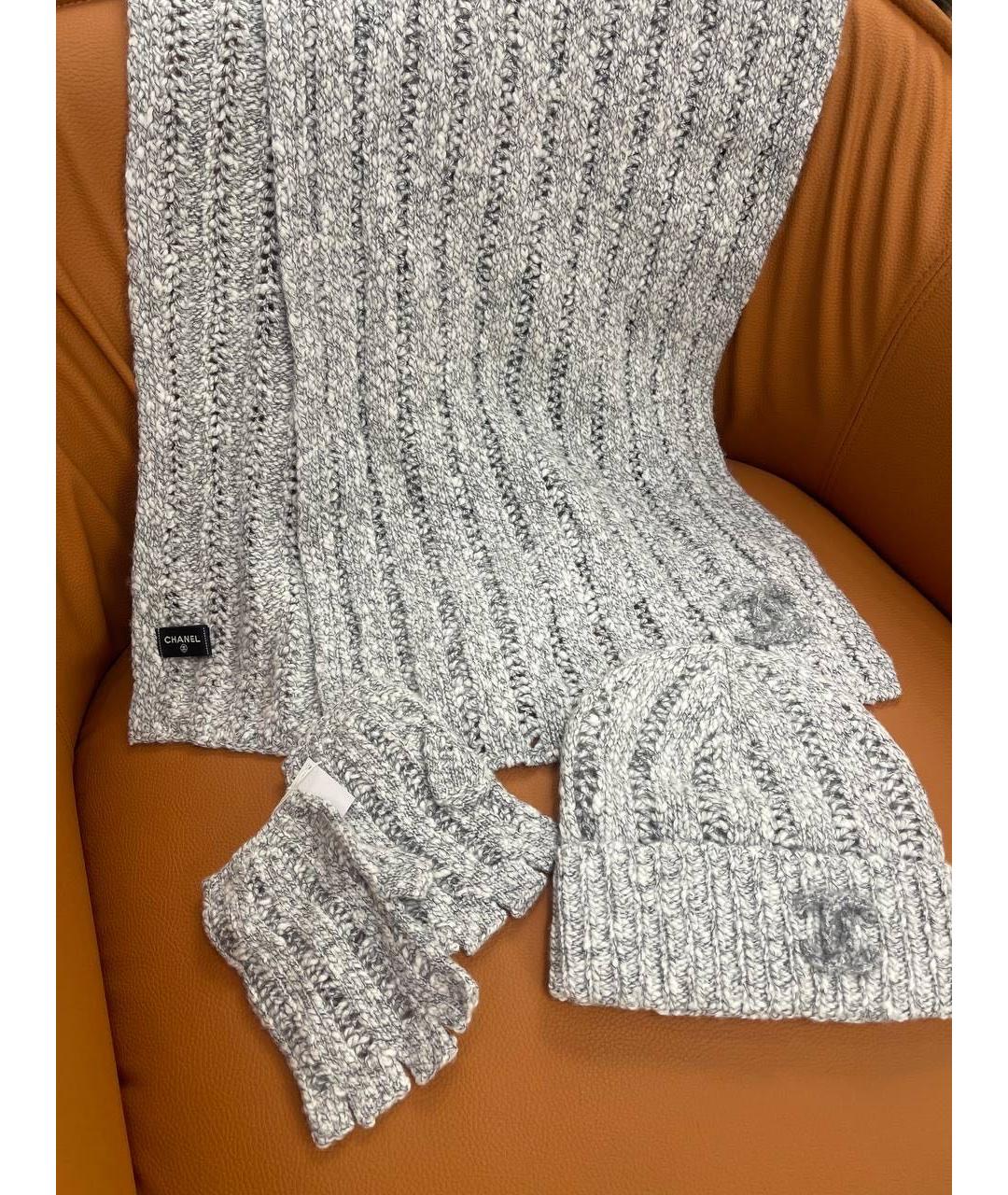 CHANEL Серая шерстяная шапка, фото 2