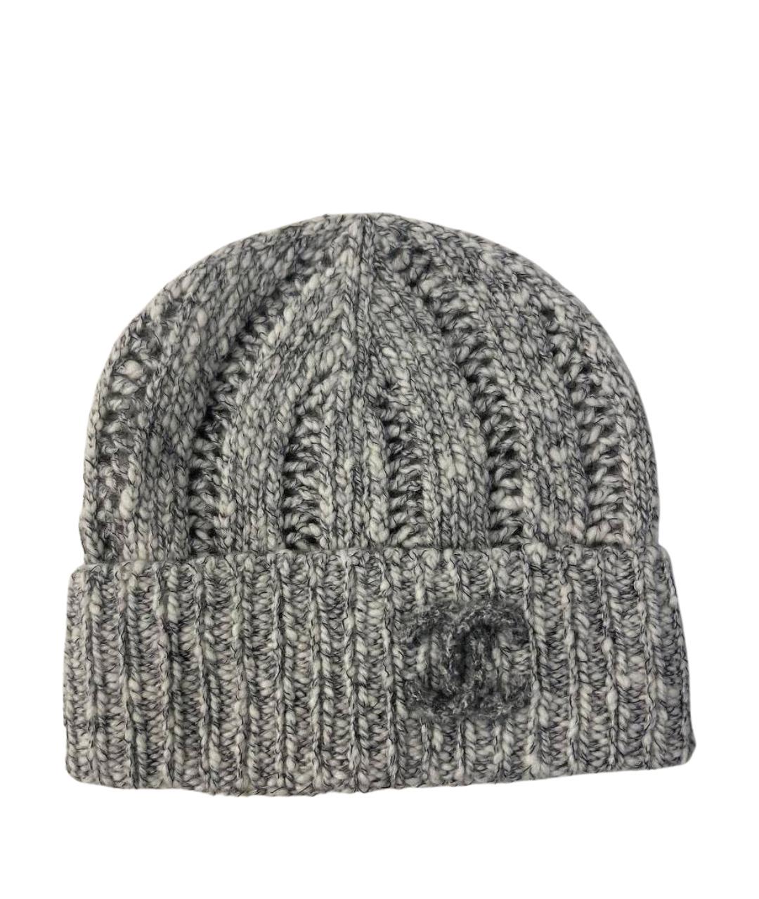 CHANEL Серая шерстяная шапка, фото 1
