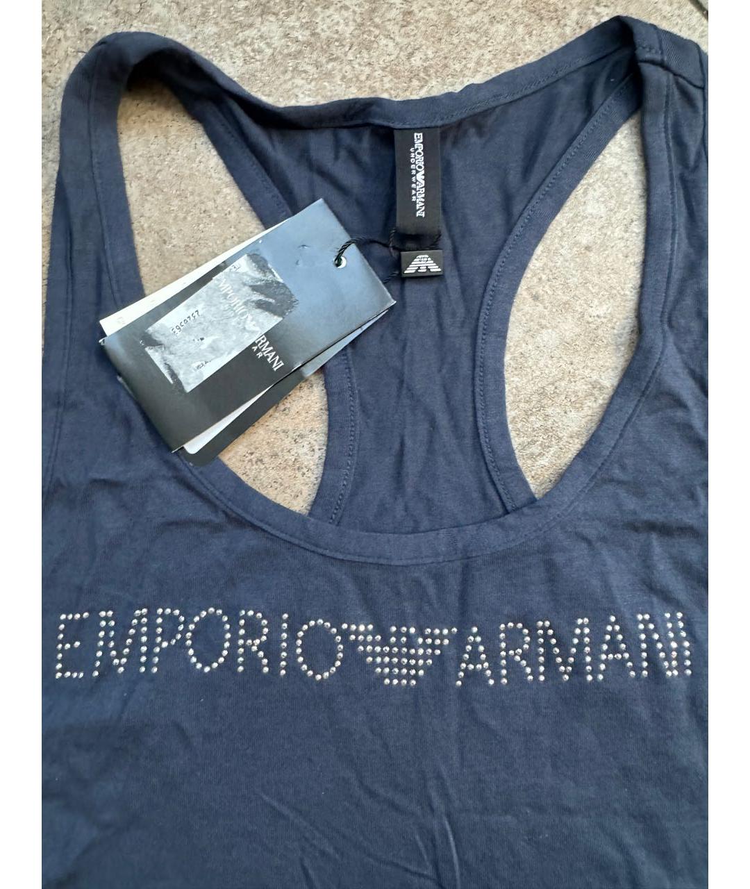 EMPORIO ARMANI Темно-синяя вискозная пижама, фото 2
