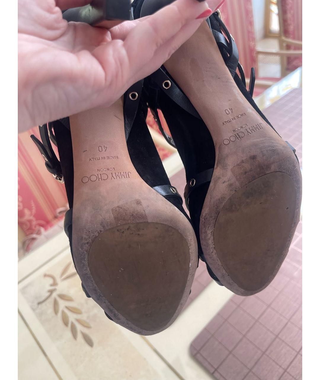 JIMMY CHOO Черные замшевые ботильоны, фото 5