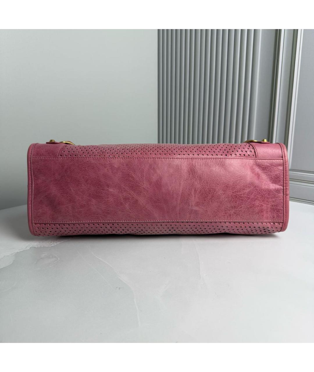 BALENCIAGA Розовая кожаная сумка с короткими ручками, фото 4