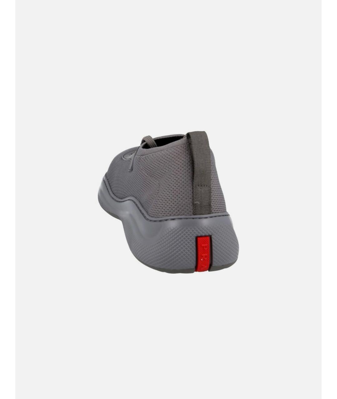 PRADA Серые текстильные кроссовки, фото 4