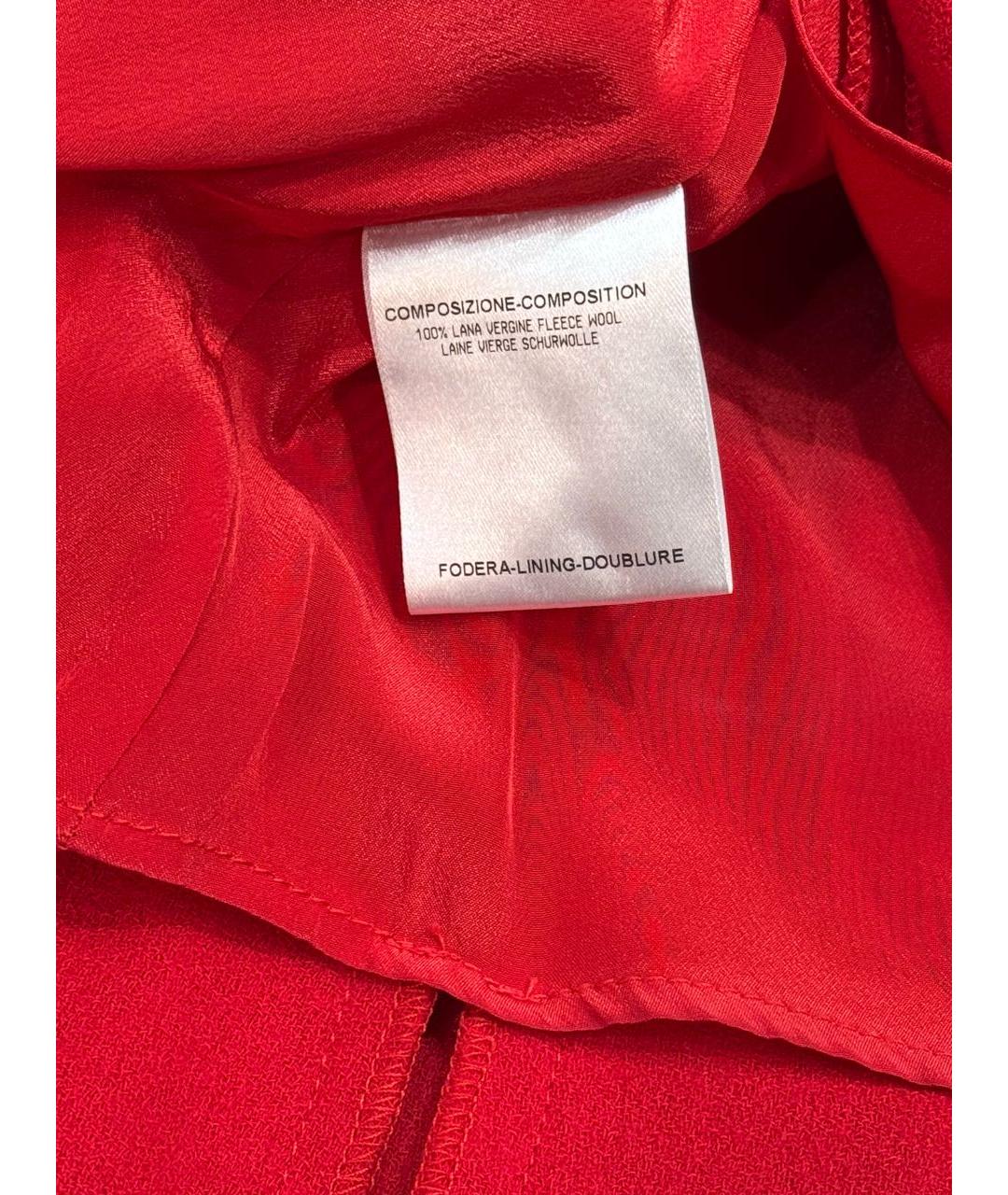 ALEXANDER MCQUEEN Красная шерстяная юбка мини, фото 7