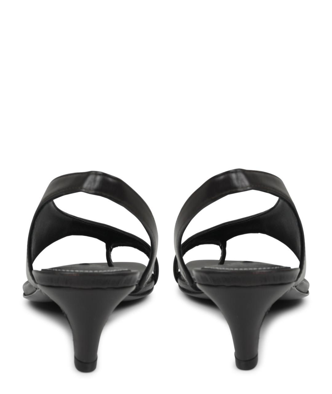 TOTEME Черные кожаные босоножки, фото 4