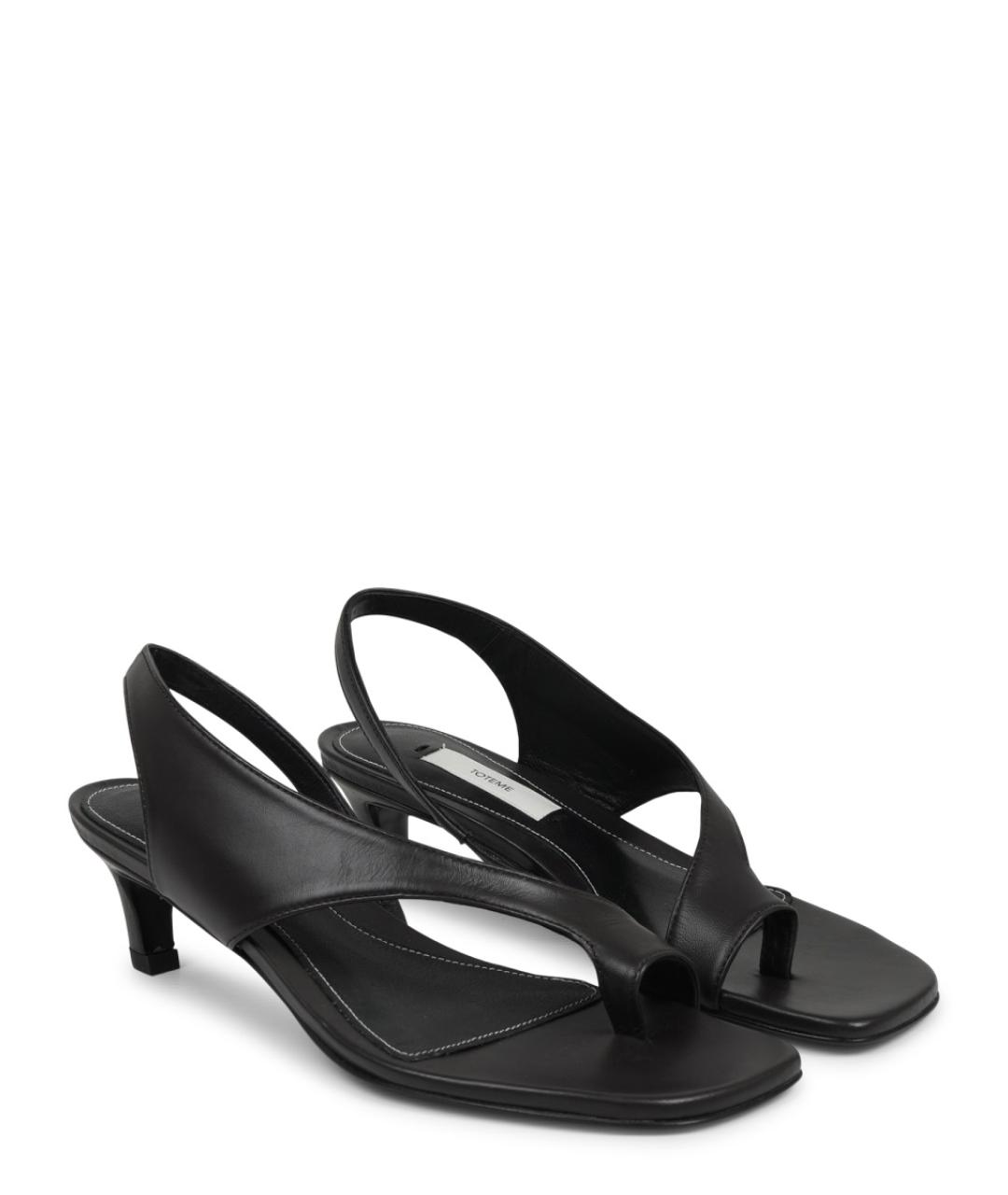TOTEME Черные кожаные босоножки, фото 2