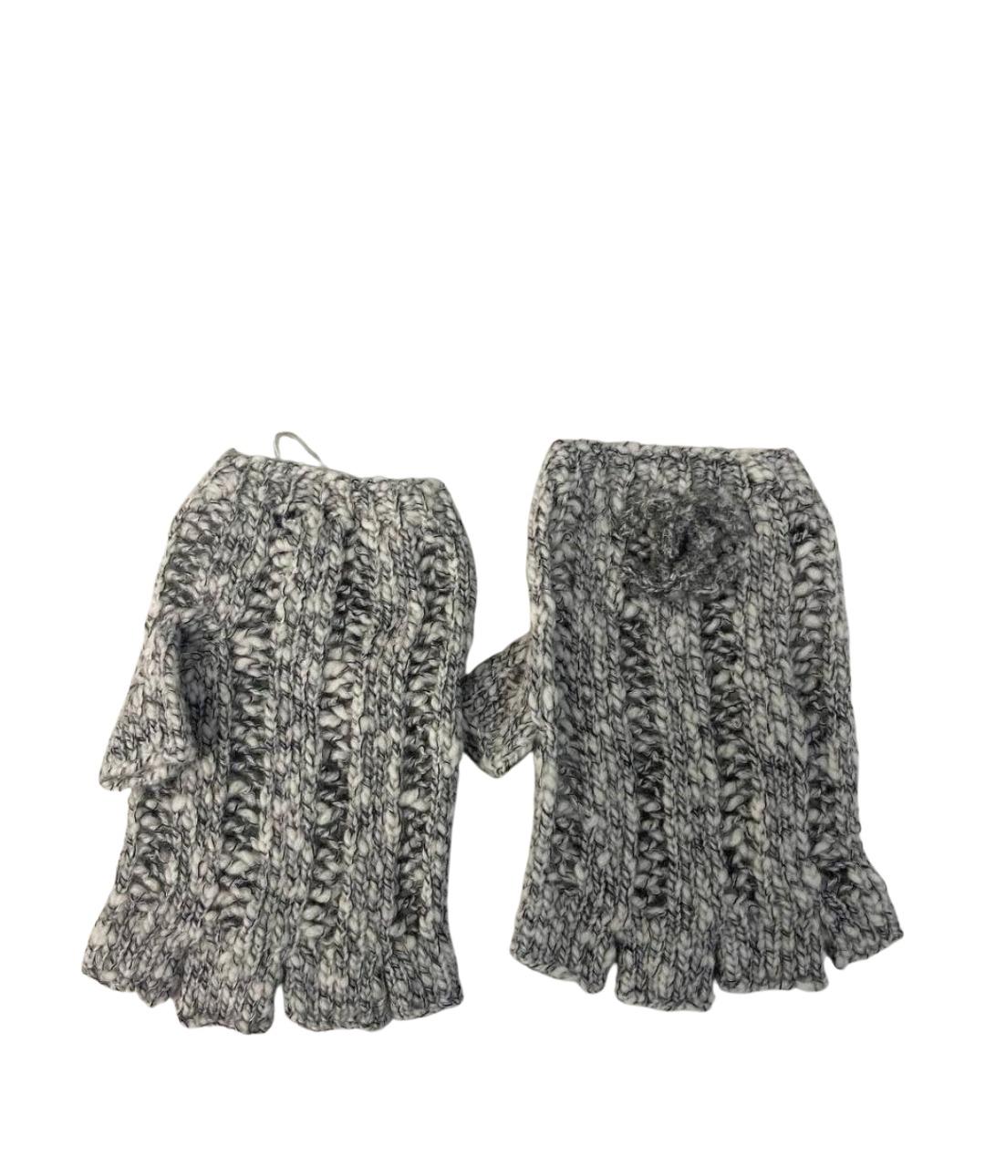 CHANEL Серые шерстяные митенки, фото 1