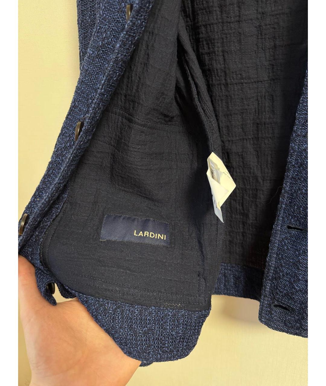 LARDINI Синий хлопковый пиджак, фото 7