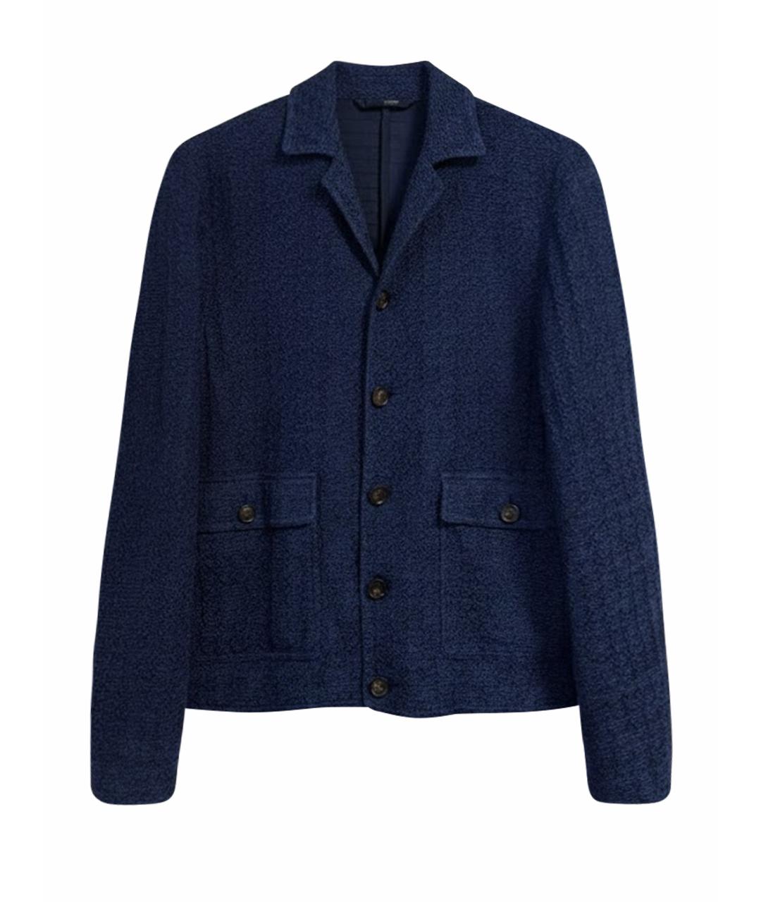 LARDINI Синий хлопковый пиджак, фото 1