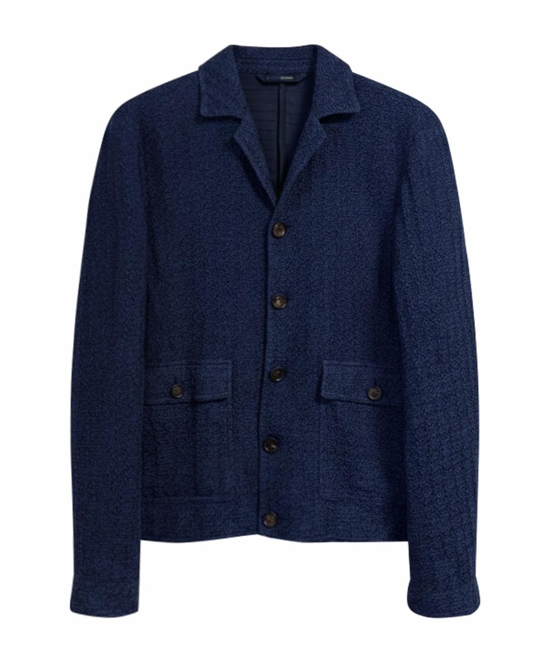 LARDINI Синий хлопковый пиджак, фото 9