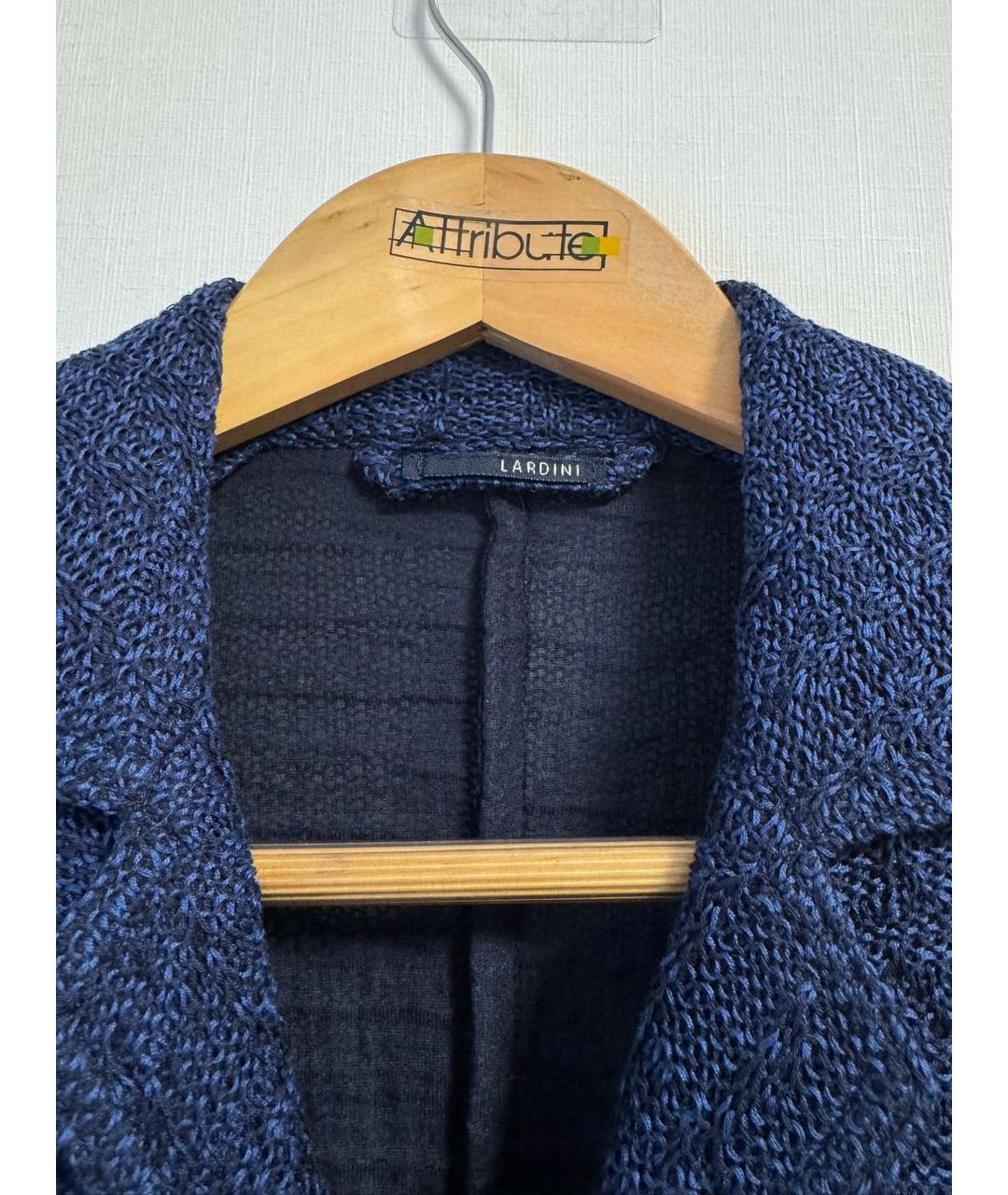 LARDINI Синий хлопковый пиджак, фото 4