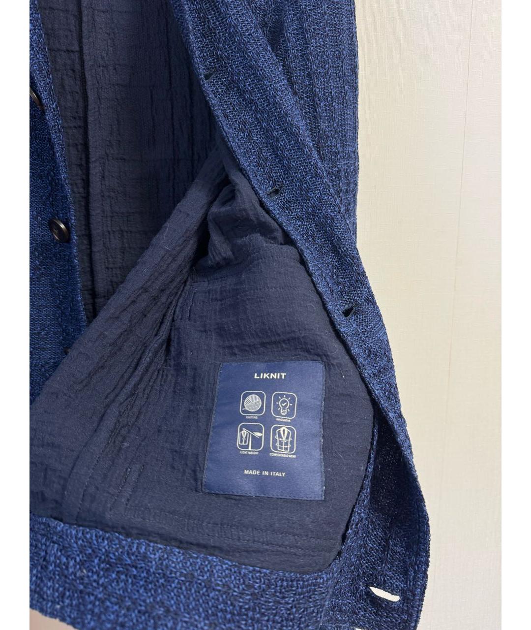 LARDINI Синий хлопковый пиджак, фото 6