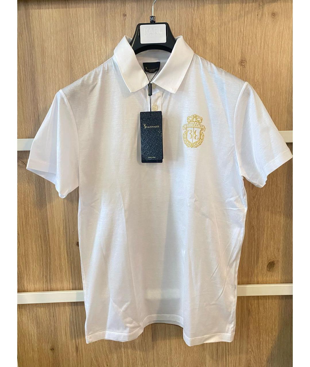 BILLIONAIRE Белое поло с коротким рукавом, фото 7