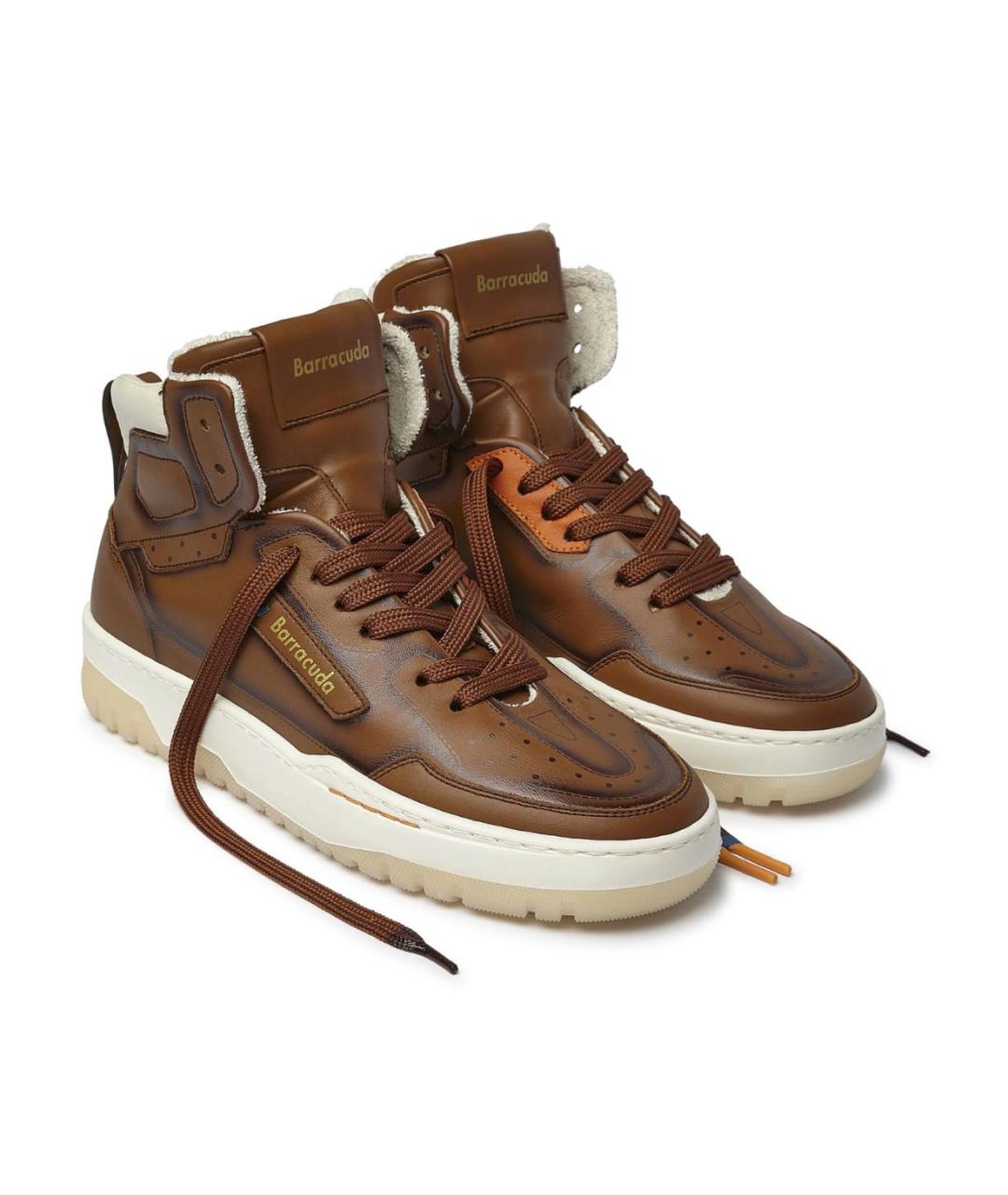 BARRACUDA Коричневые кожаные кеды, фото 2