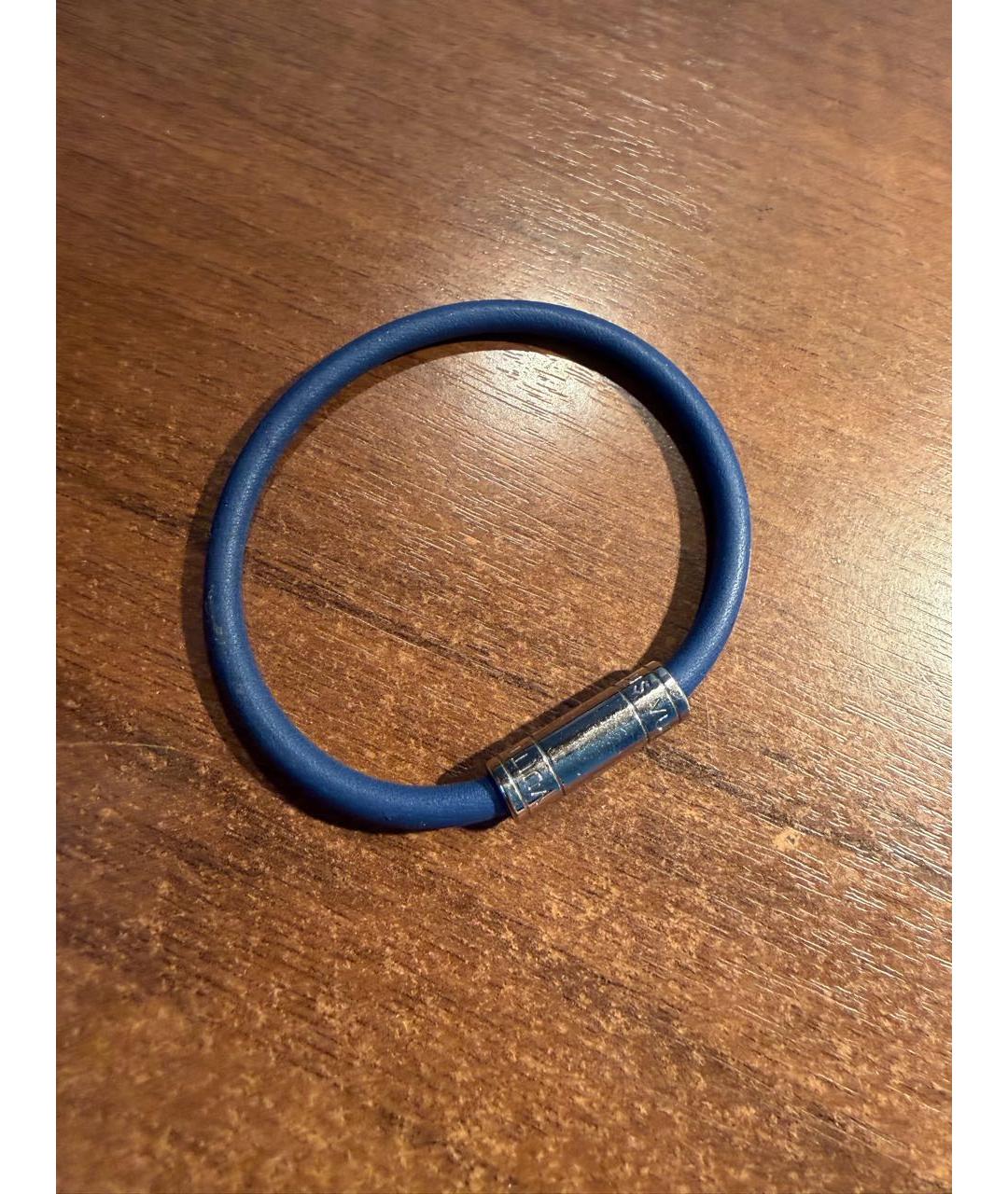 LOUIS VUITTON Синий кожаный браслет, фото 7