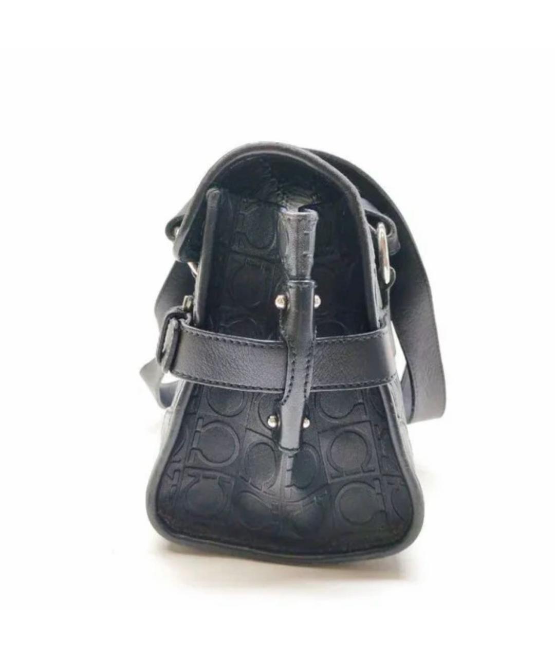 FERRAGAMO Черная кожаная сумка с короткими ручками, фото 3