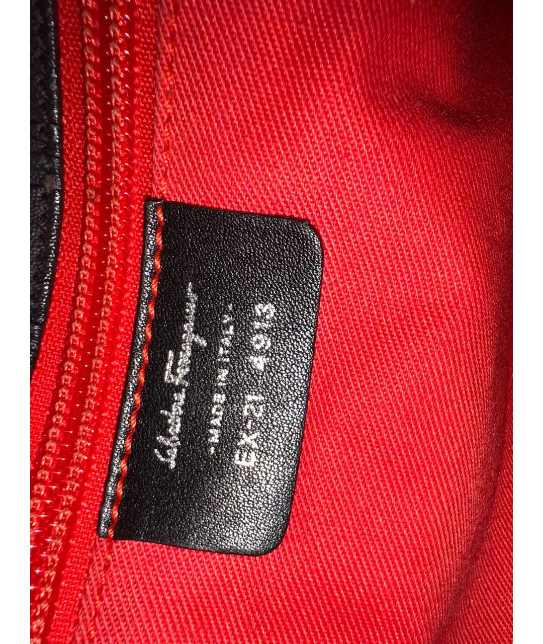 FERRAGAMO Черная кожаная сумка с короткими ручками, фото 8