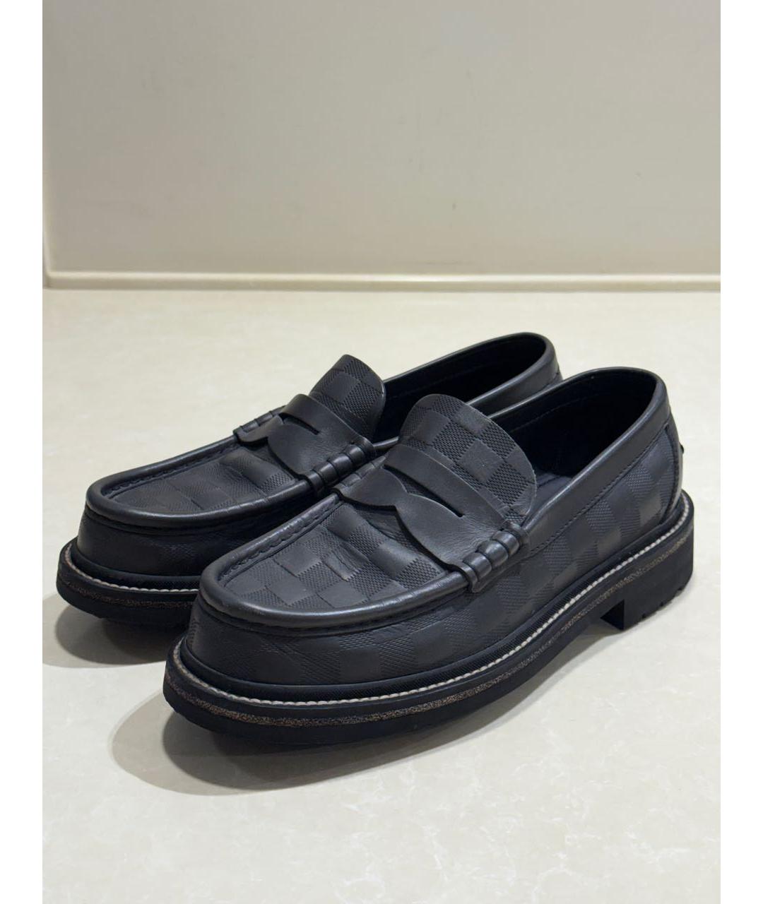 LOUIS VUITTON Черные кожаные лоферы, фото 2