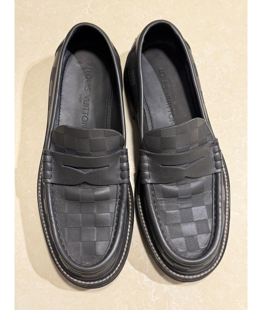 LOUIS VUITTON Черные кожаные лоферы, фото 6