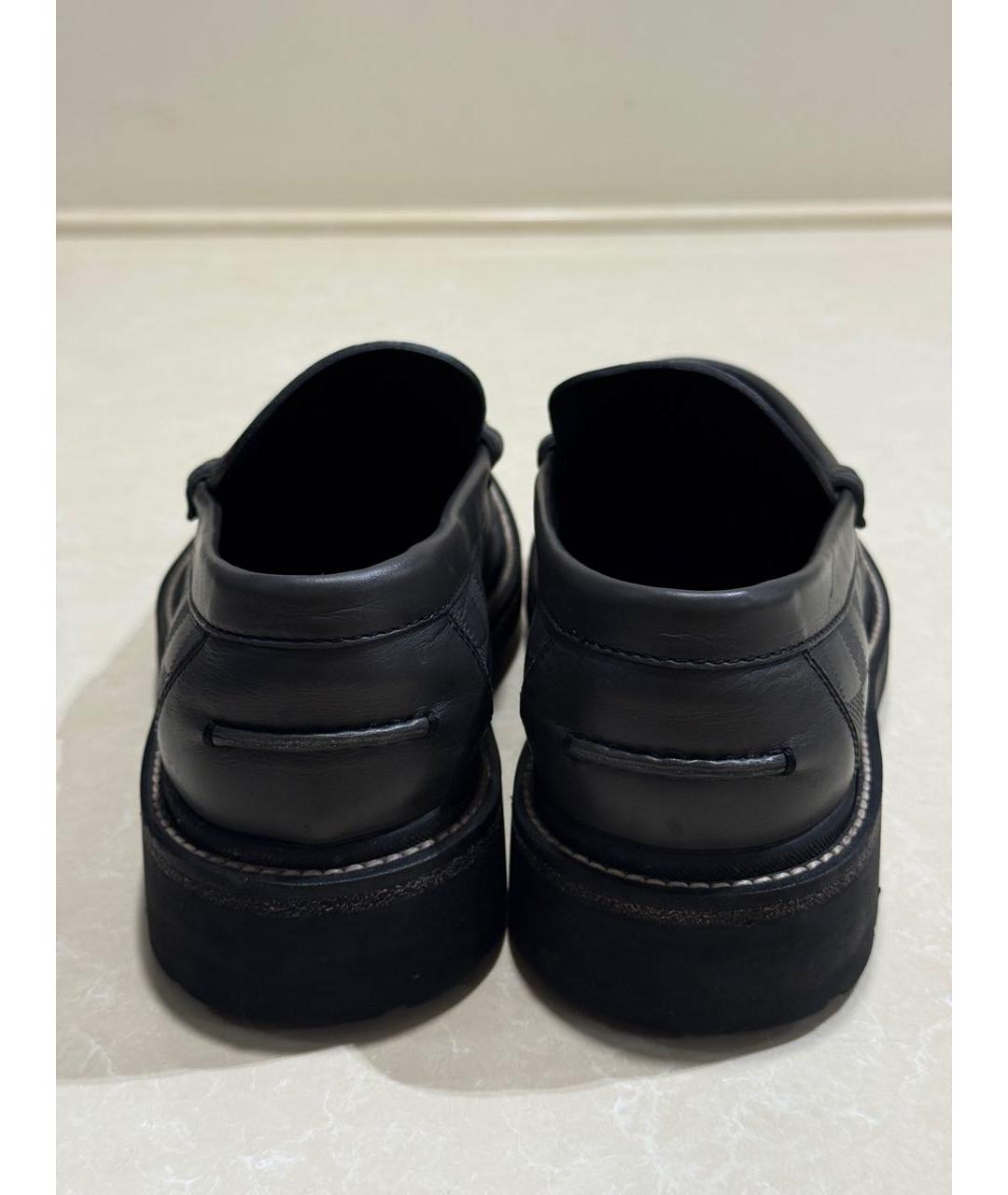LOUIS VUITTON Черные кожаные лоферы, фото 4